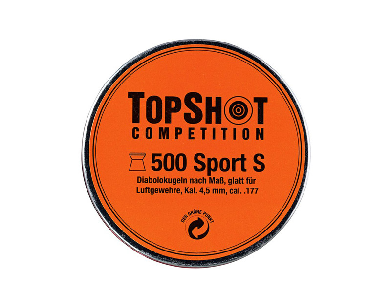 Flachkopf Diabolos Topshot Competition Sport S Kaliber 4,5 mm 0,53 g glatt 500 Stück